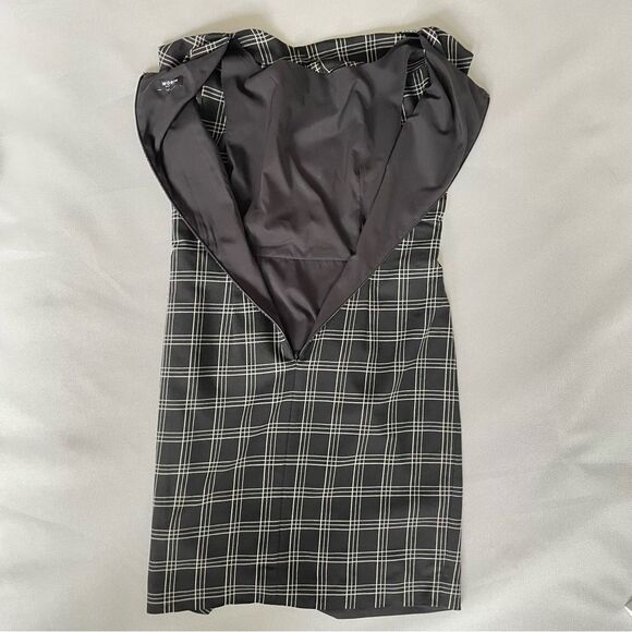 WORTH Black Plaid Sheath Wool Blend Sleeveless Dress Women’s Size 6 - Picture 5 of 9